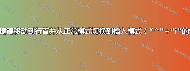 vim：快捷键移动到行首并从正常模式切换到插入模式（“^”+“i”的快捷键）