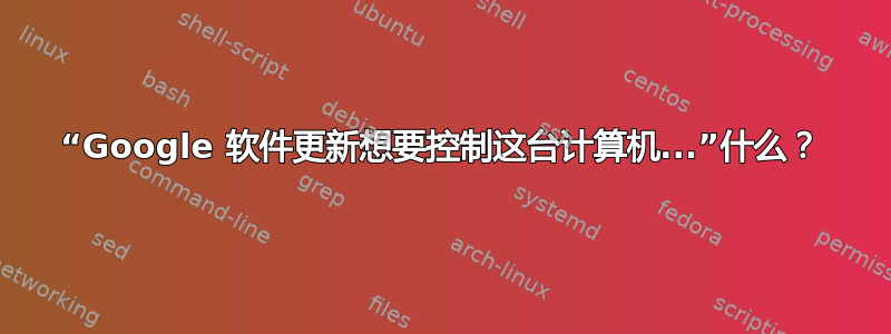 “Google 软件更新想要控制这台计算机...”什么？