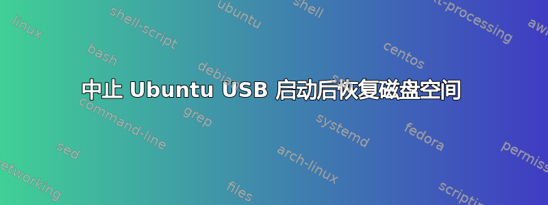 中止 Ubuntu USB 启动后恢复磁盘空间