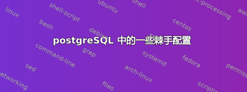 postgreSQL 中的一些棘手配置