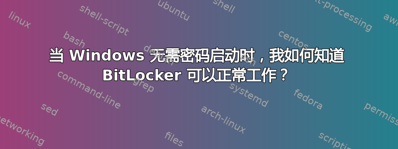 当 Windows 无需密码启动时，我如何知道 BitLocker 可以正常工作？