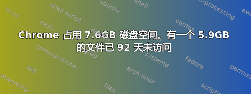 Chrome 占用 7.6GB 磁盘空间。有一个 5.9GB 的文件已 92 天未访问