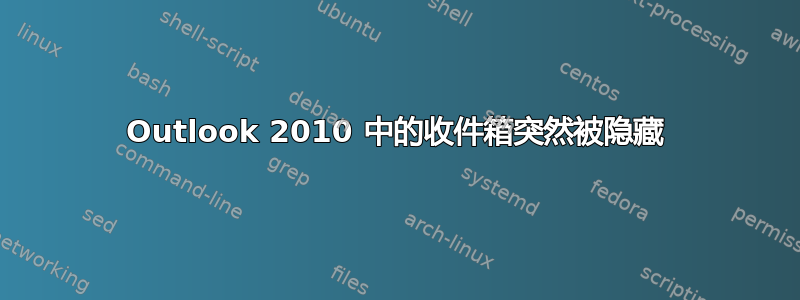 Outlook 2010 中的收件箱突然被隐藏