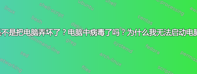 我是不是把电脑弄坏了？电脑中病毒了吗？为什么我无法启动电脑？