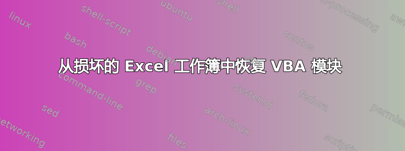 从损坏的 Excel 工作簿中恢复 VBA 模块