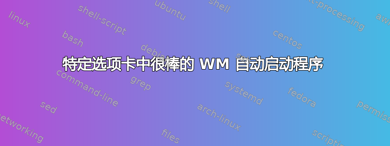 特定选项卡中很棒的 WM 自动启动程序