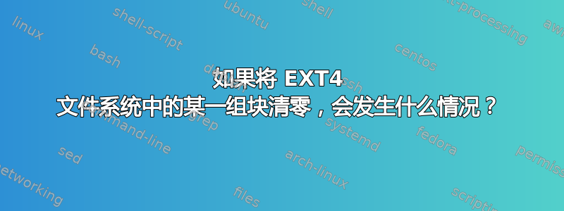 如果将 EXT4 文件系统中的某一组块清零，会发生什么情况？