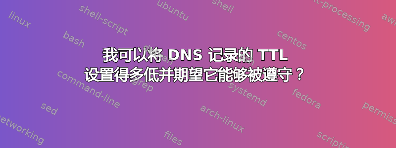 我可以将 DNS 记录的 TTL 设置得多低并期望它能够被遵守？