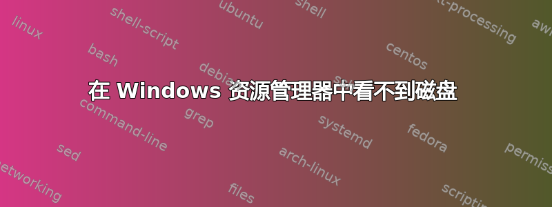 在 Windows 资源管理器中看不到磁盘