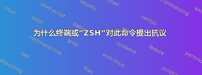 为什么终端或“ZSH”对此命令提出抗议