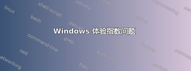 Windows 体验指数问题