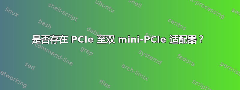 是否存在 PCIe 至双 mini-PCIe 适配器？