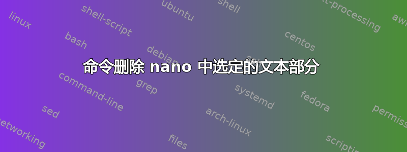 命令删除 nano 中选定的文本部分