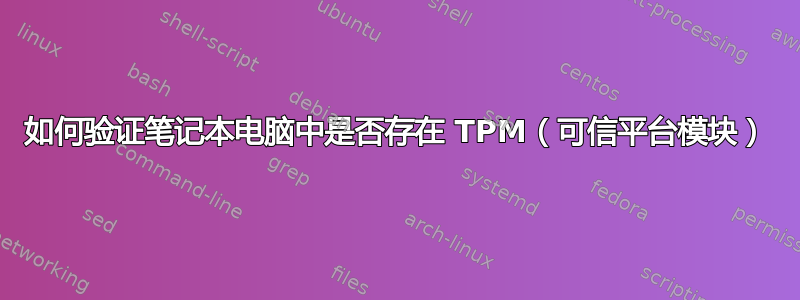 如何验证笔记本电脑中是否存在 TPM（可信平台模块）