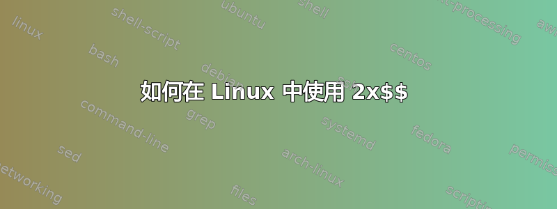 如何在 Linux 中使用 2x$$