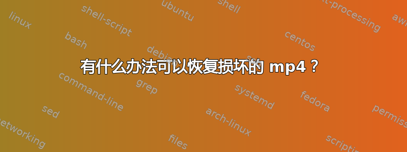 有什么办法可以恢复损坏的 mp4？