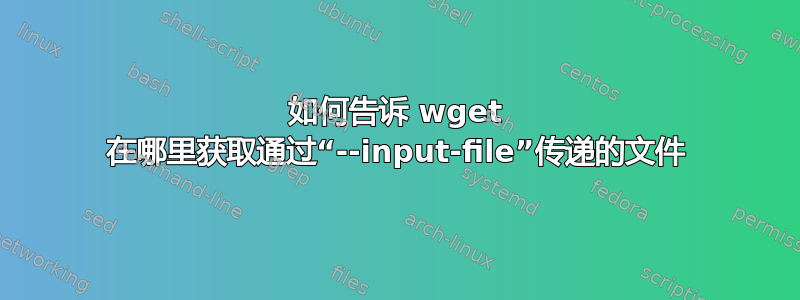 如何告诉 wget 在哪里获取通过“--input-file”传递的文件