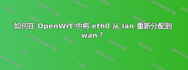 如何在 OpenWrt 中将 eth0 从 lan 重新分配到 wan？