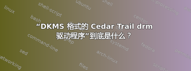 “DKMS 格式的 Cedar Trail drm 驱动程序”到底是什么？