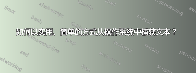 如何以实用、简单的方式从操作系统中捕获文本？