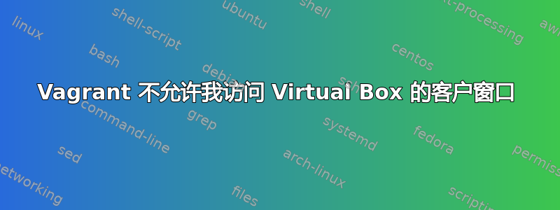 Vagrant 不允许我访问 Virtual Box 的客户窗口