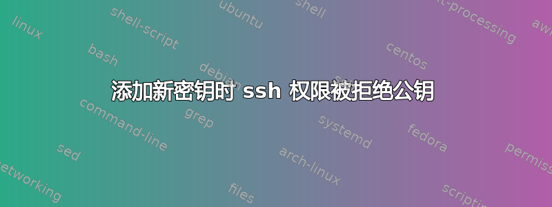 添加新密钥时 ssh 权限被拒绝公钥