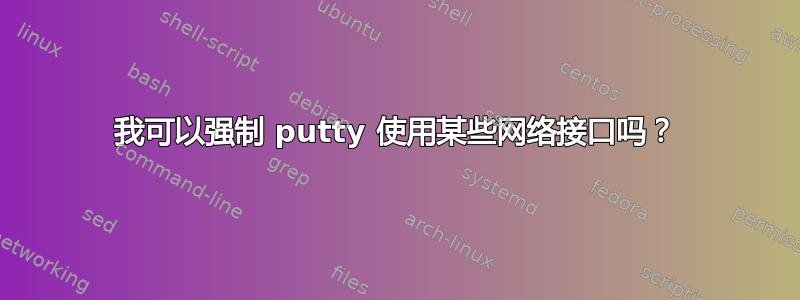 我可以强制 putty 使用某些网络接口吗？