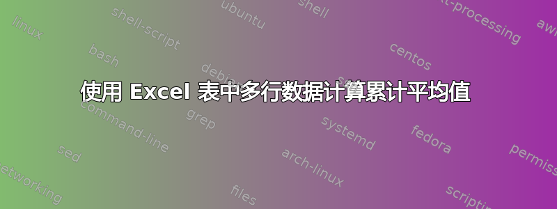 使用 Excel 表中多行数据计算累计平均值