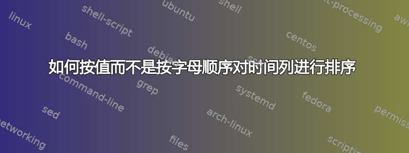 如何按值而不是按字母顺序对时间列进行排序