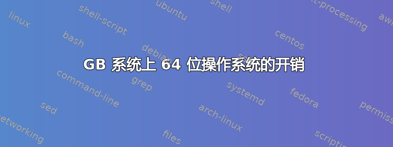 2GB 系统上 64 位操作系统的开销