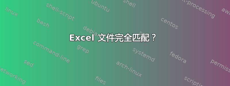 Excel 文件完全匹配？