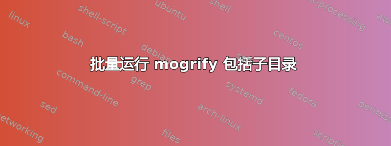 批量运行 mogrify 包括子目录