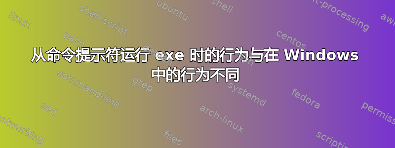 从命令提示符运行 exe 时的行为与在 Windows 中的行为不同