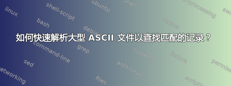 如何快速解析大型 ASCII 文件以查找匹配的记录？