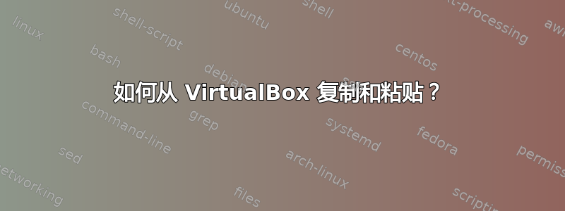 如何从 VirtualBox 复制和粘贴？