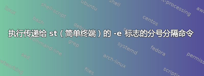 执行传递给 st（简单终端）的 -e 标志的分号分隔命令