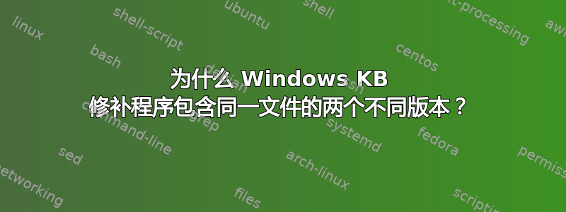 为什么 Windows KB 修补程序包含同一文件的两个不同版本？