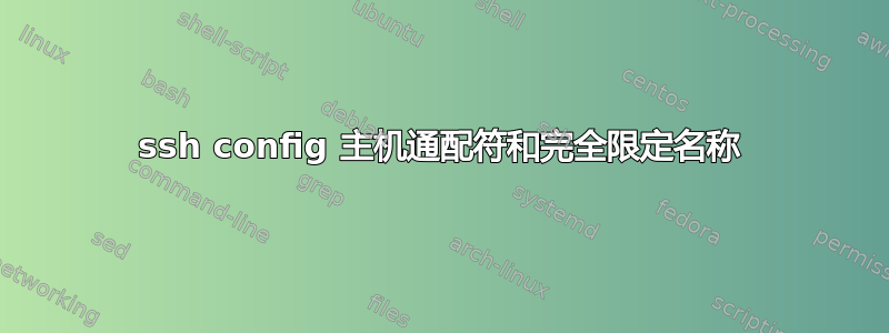 ssh config 主机通配符和完全限定名称