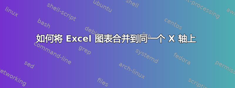 如何将 Excel 图表合并到同一个 X 轴上