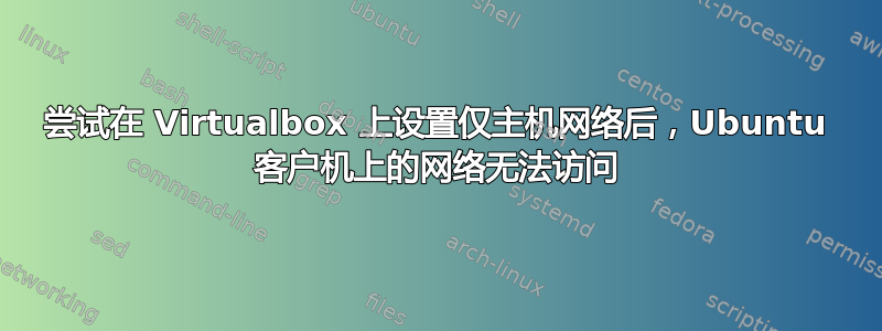 尝试在 Virtualbox 上设置仅主机网络后，Ubuntu 客户机上的网络无法访问