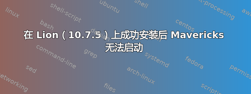 在 Lion（10.7.5）上成功安装后 Mavericks 无法启动