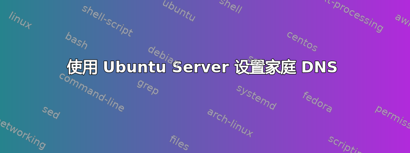 使用 Ubuntu Server 设置家庭 DNS