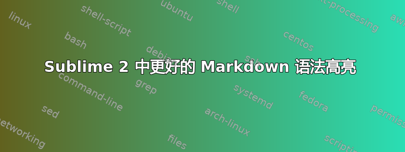 Sublime 2 中更好的 Markdown 语法高亮