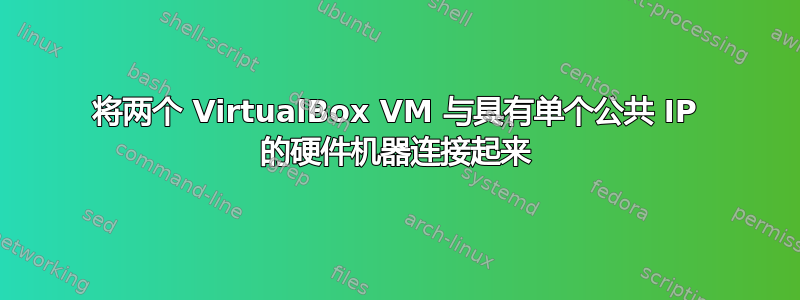 将两个 VirtualBox VM 与具有单个公共 IP 的硬件机器连接起来