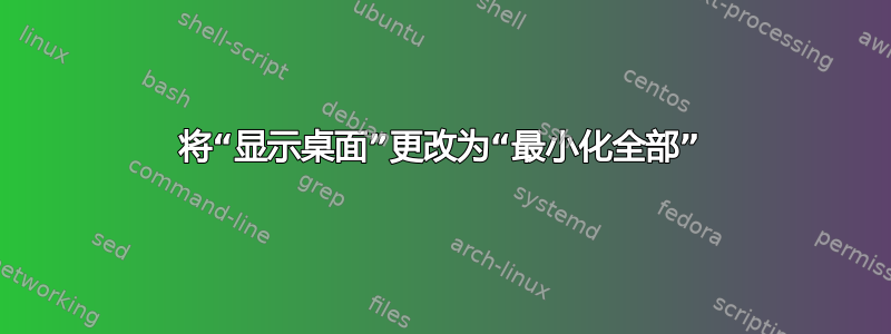 将“显示桌面”更改为“最小化全部”