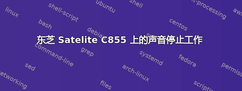 东芝 Satelite C855 上的声音停止工作