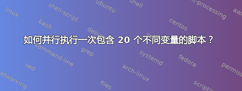 如何并行执行一次包含 20 个不同变量的脚本？