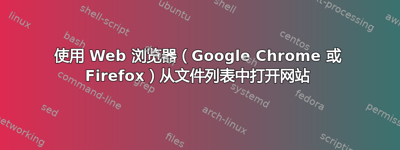 使用 Web 浏览器（Google Chrome 或 Firefox）从文件列表中打开网站