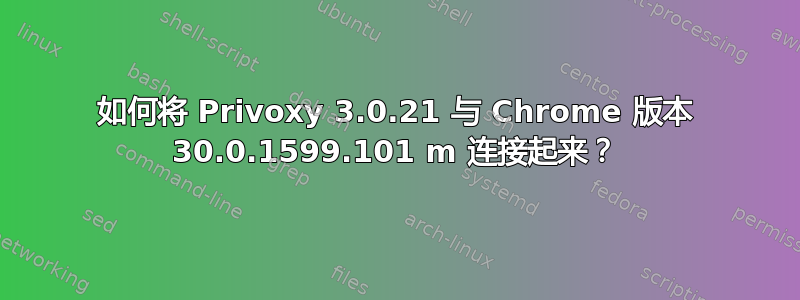 如何将 Privoxy 3.0.21 与 Chrome 版本 30.0.1599.101 m 连接起来？