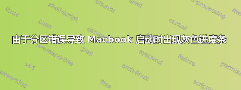 由于分区错误导致 Macbook 启动时出现灰色进度条